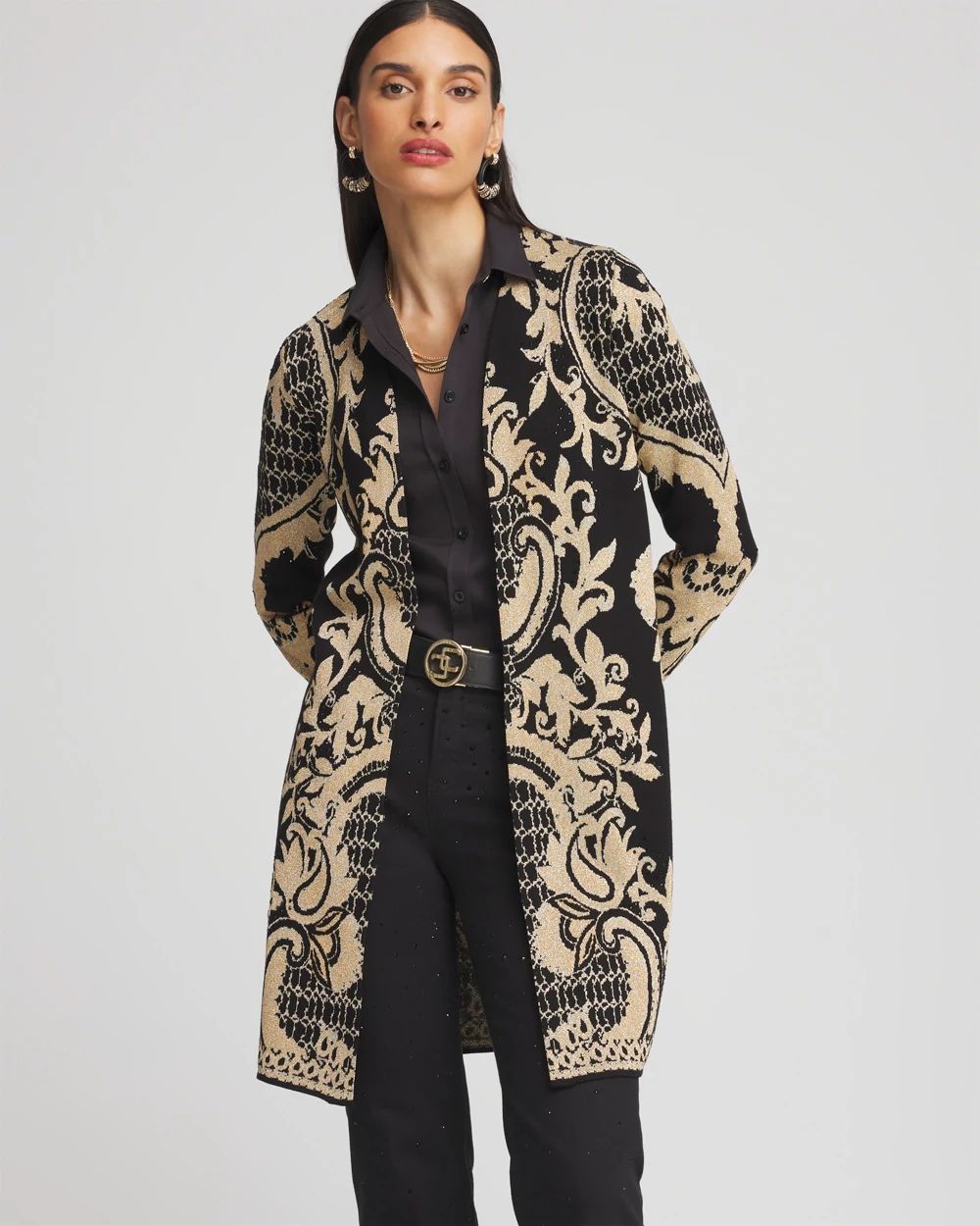 Embellished Jacquard Cardigan | Chico's Embellished Jacquard Cardigan | Chico's